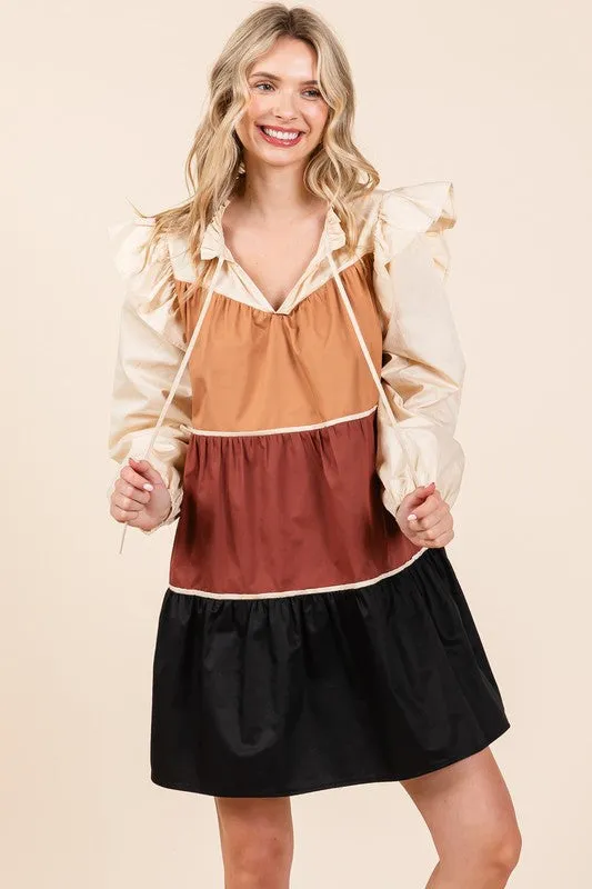 Picture Perfect | Tiered Color Block Dress | 2 Colors