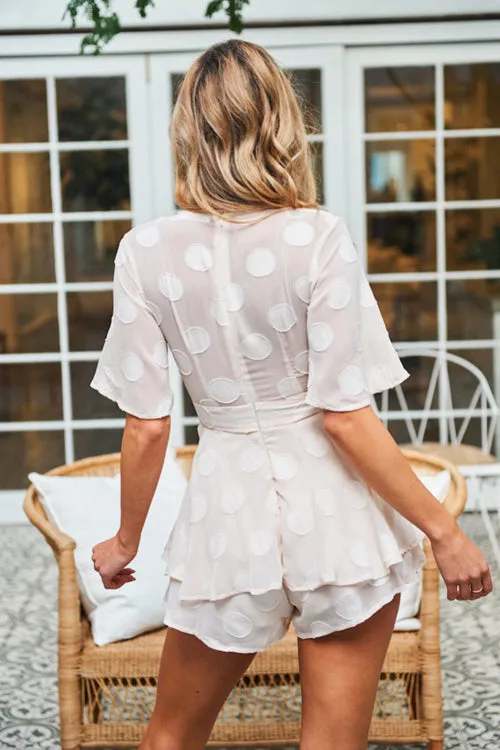 Pink Dot Layered Tie-waist Romper