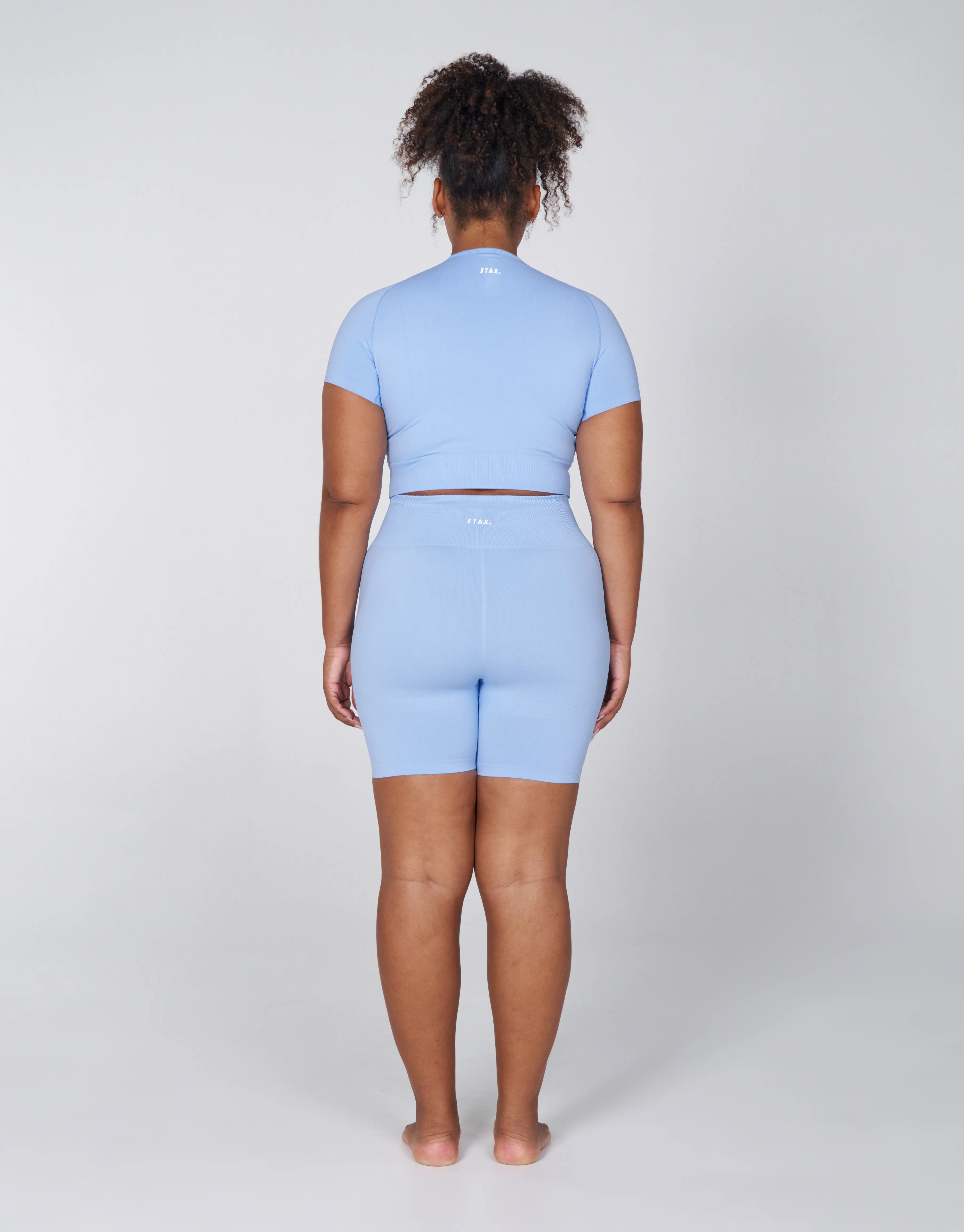 Premium Seamless Favourites Midi Bike Shorts - Baby Blue