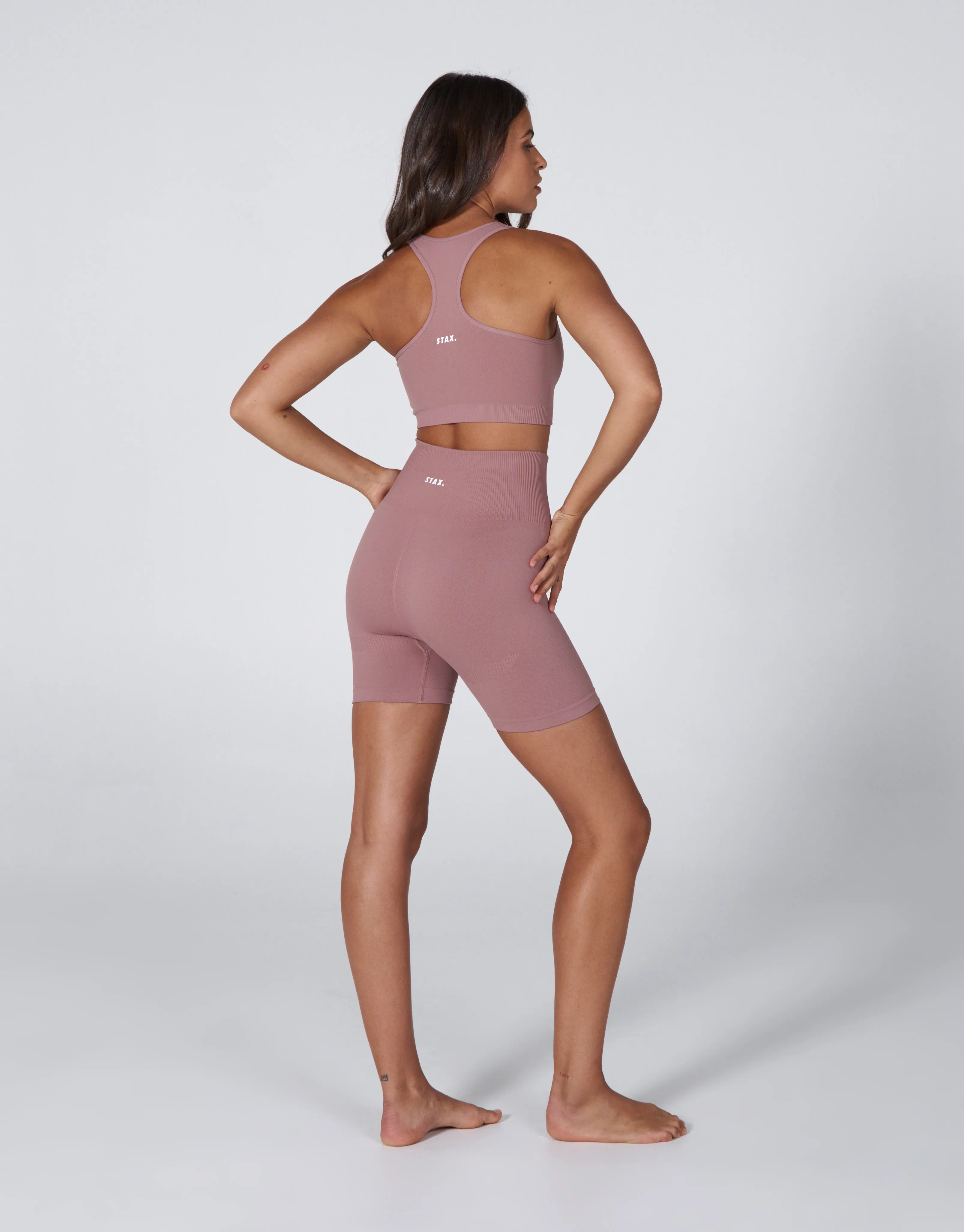 Premium Seamless Favourites Midi Bike Shorts - Dusty Rose