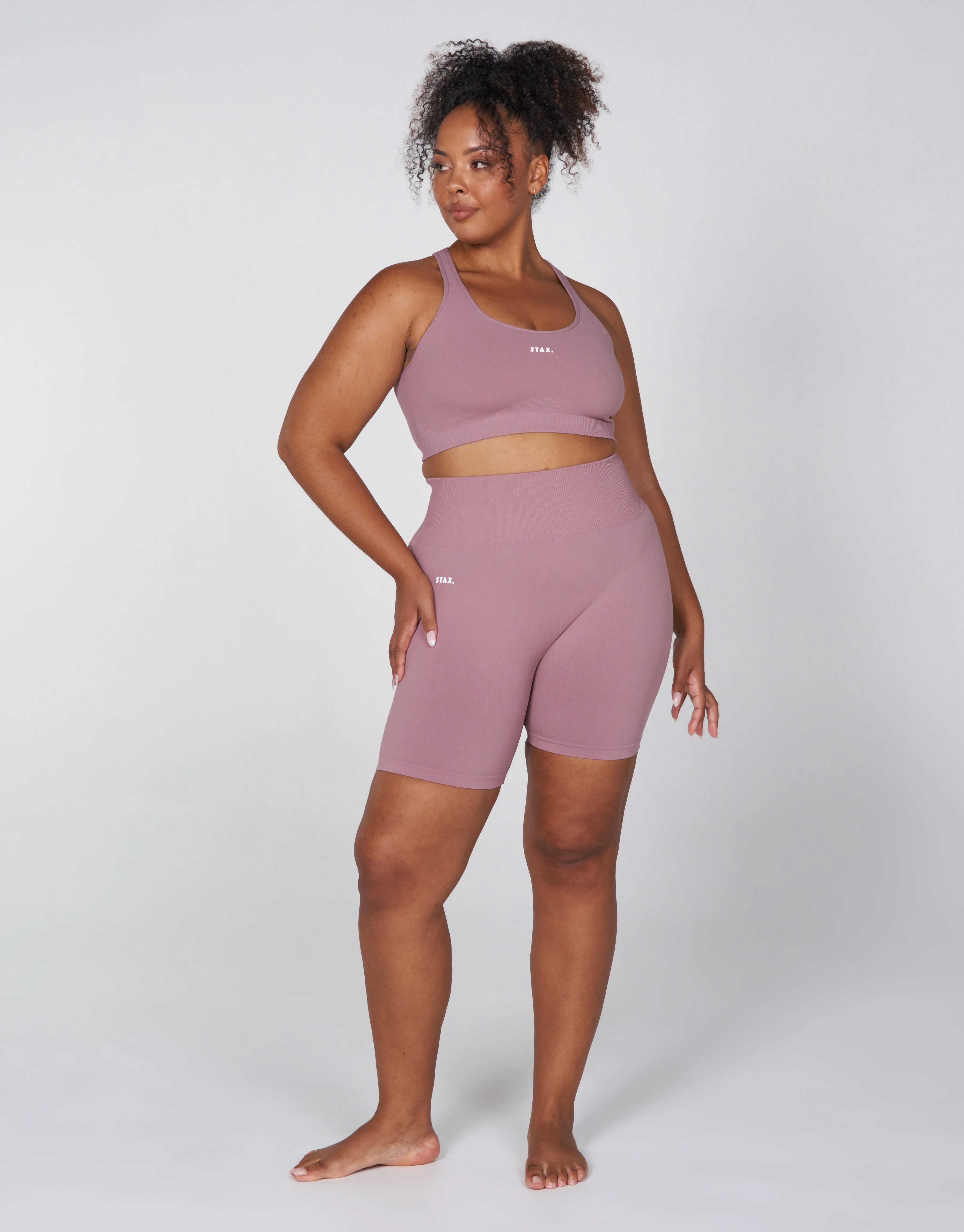 Premium Seamless Favourites Midi Bike Shorts - Dusty Rose