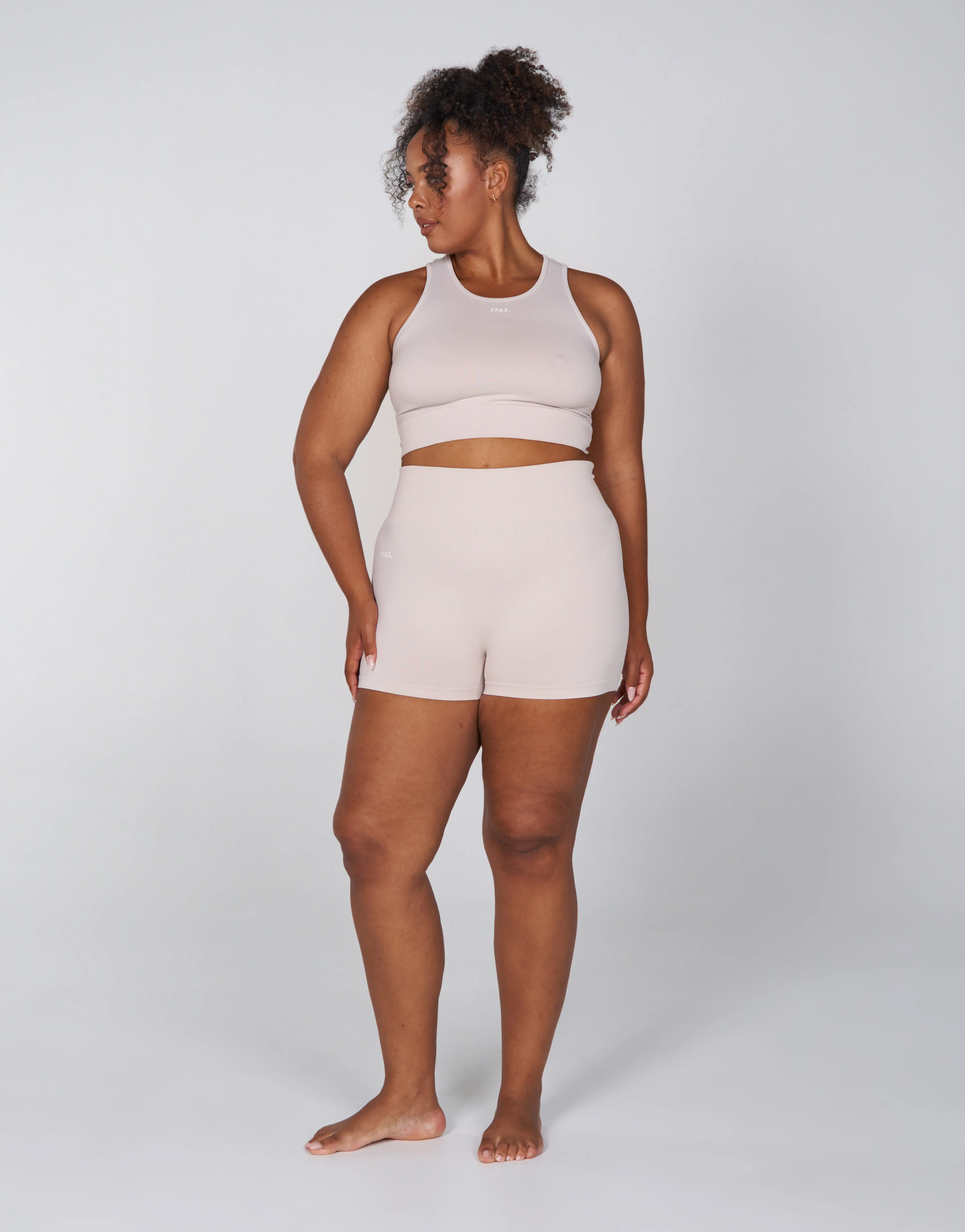 Premium Seamless Favourites Mini Bike Shorts - Bone