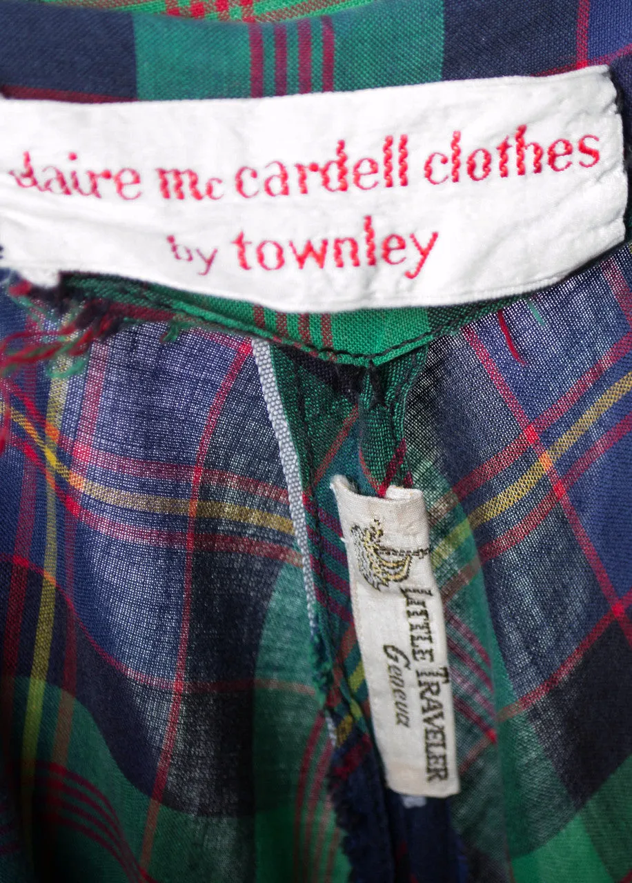 Rare Claire McCardell Little Traveler Townley vintage plaid dress