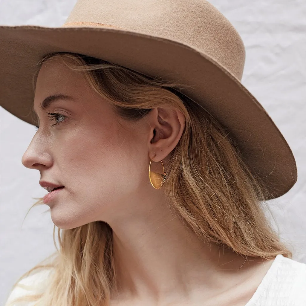 Refined Earring Collection - Lunar Hoop - Gold Vermeil