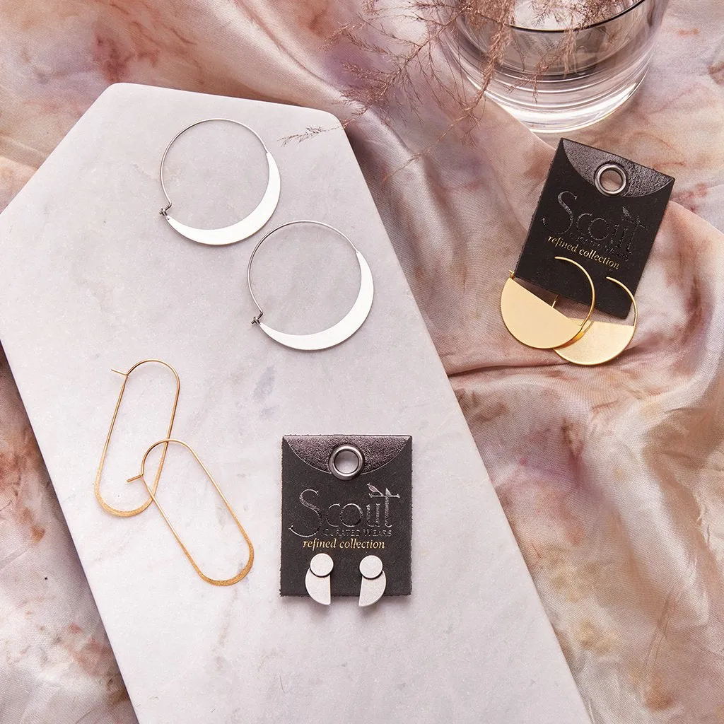 Refined Earring Collection - Lunar Hoop - Gold Vermeil