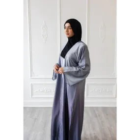 SALE Ombre Satin Glam Abaya - Ash Grey