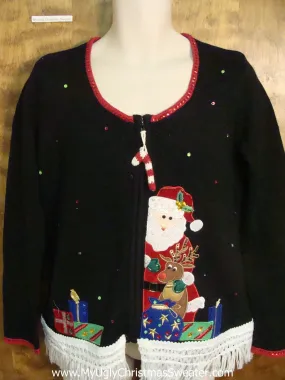 Santa with Rudolph Ugly Christmas Jumper