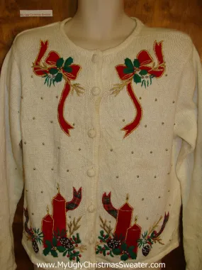 Super Cheap Messed Up Ugly Christmas Sweater Cardigan