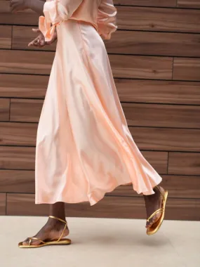 Victoria Silk Skirt Peach