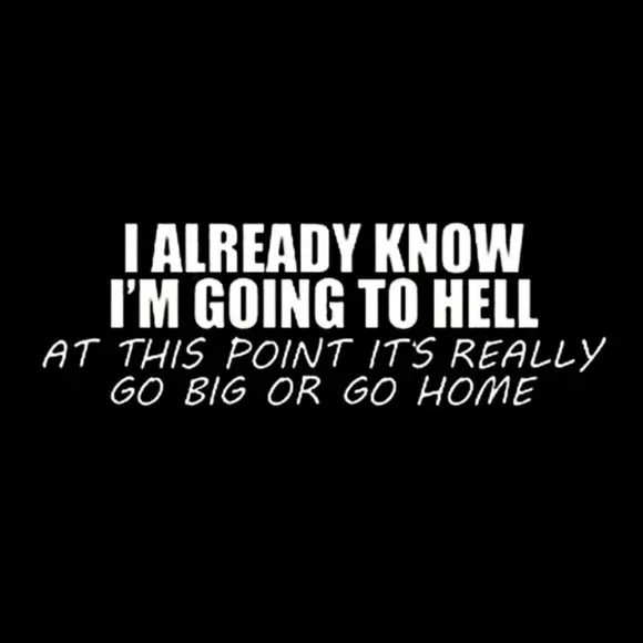 Vinyl Decal Sticker | I Already Know I'm Going To Hell | White Adult Humor