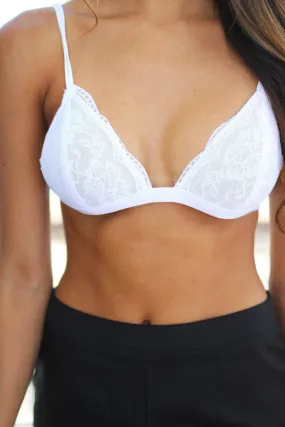 White Lace Triangle Bralette