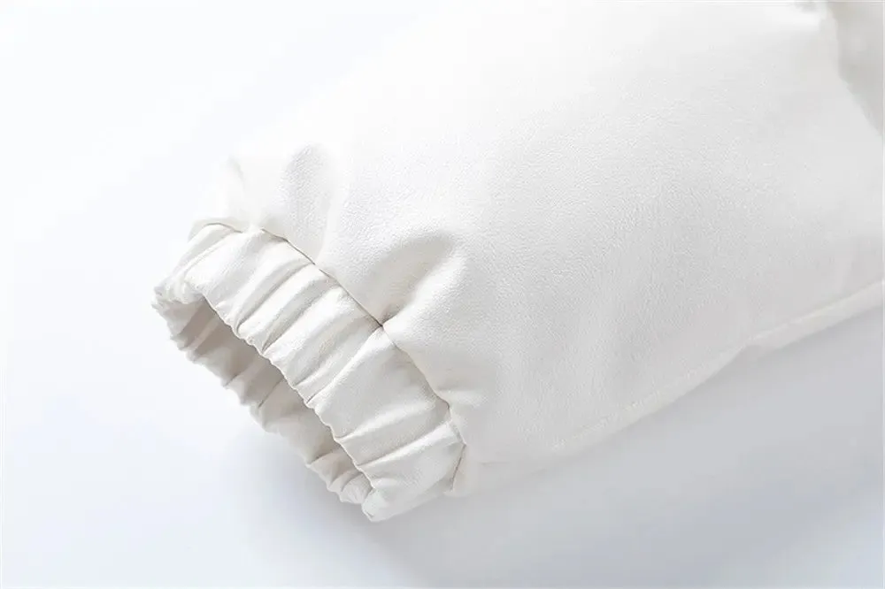 Winter Thickening Stand Collar PU Coat