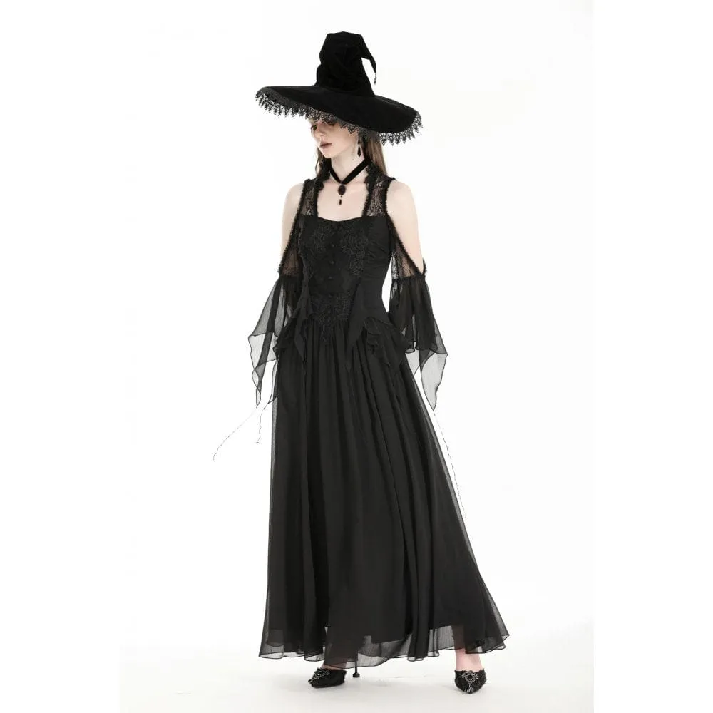 Women's Gothic Off-the-shoulder Lace Splice Halloween Dress Wedding Dress