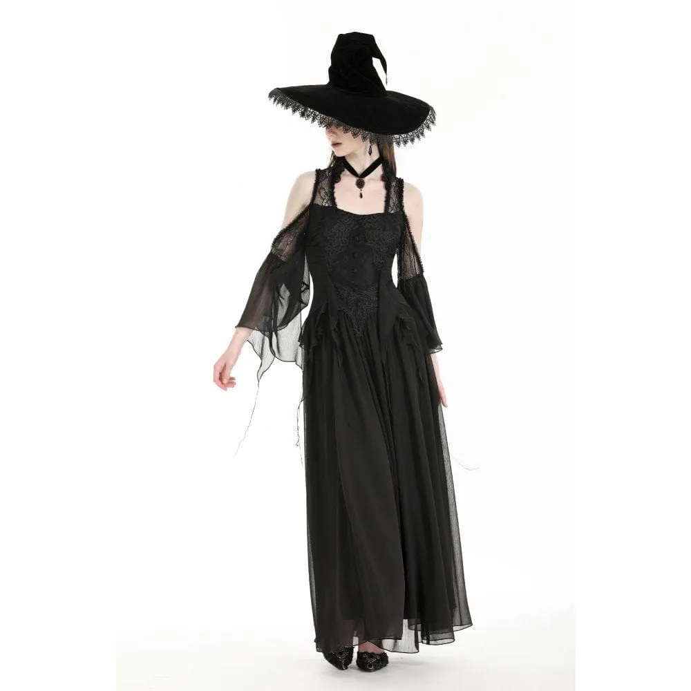 Women's Gothic Off-the-shoulder Lace Splice Halloween Dress Wedding Dress