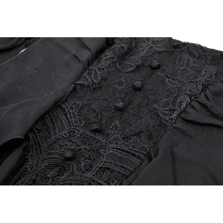 Women's Gothic Off-the-shoulder Lace Splice Halloween Dress Wedding Dress