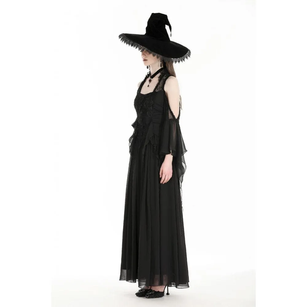 Women's Gothic Off-the-shoulder Lace Splice Halloween Dress Wedding Dress