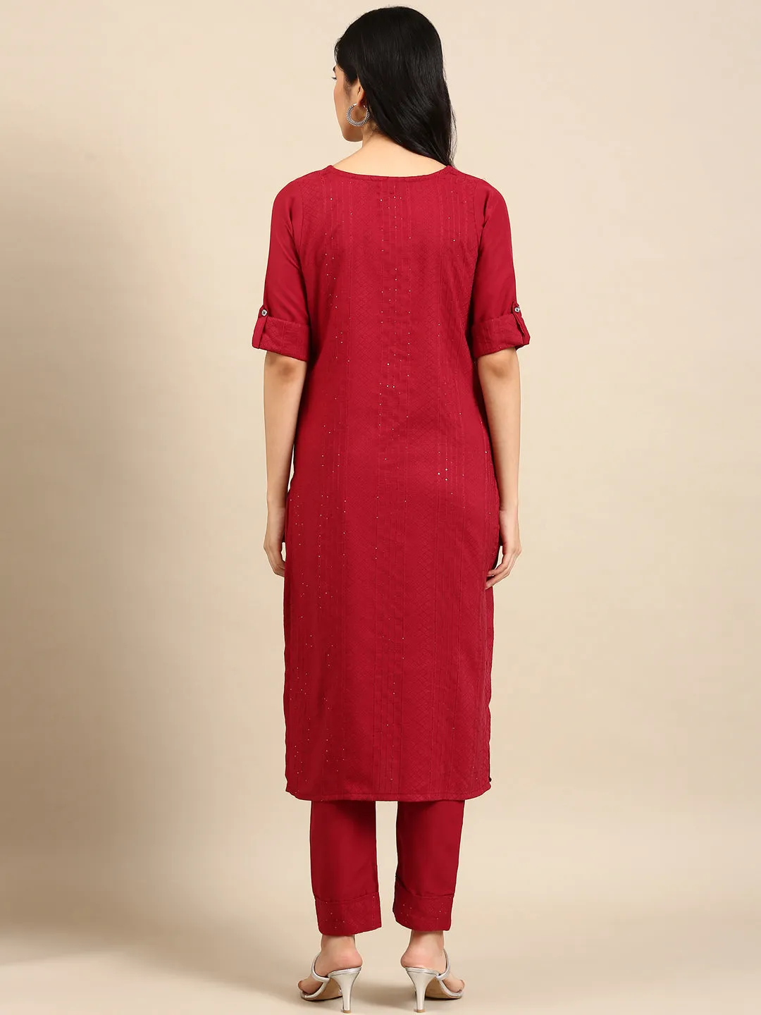 Women's Purple Printed Kurta Set