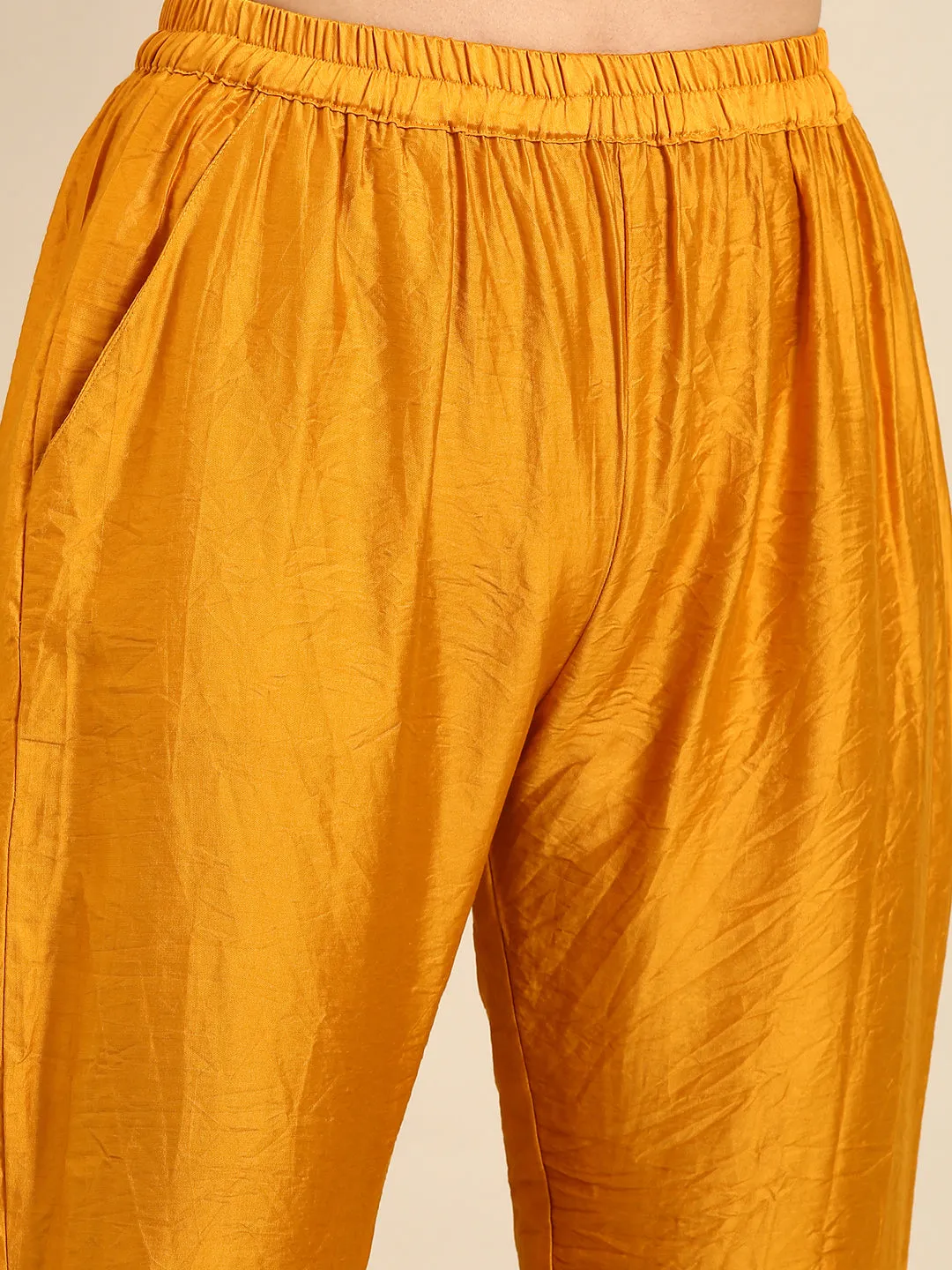 Women's Yellow Tie Dye Kurta Set